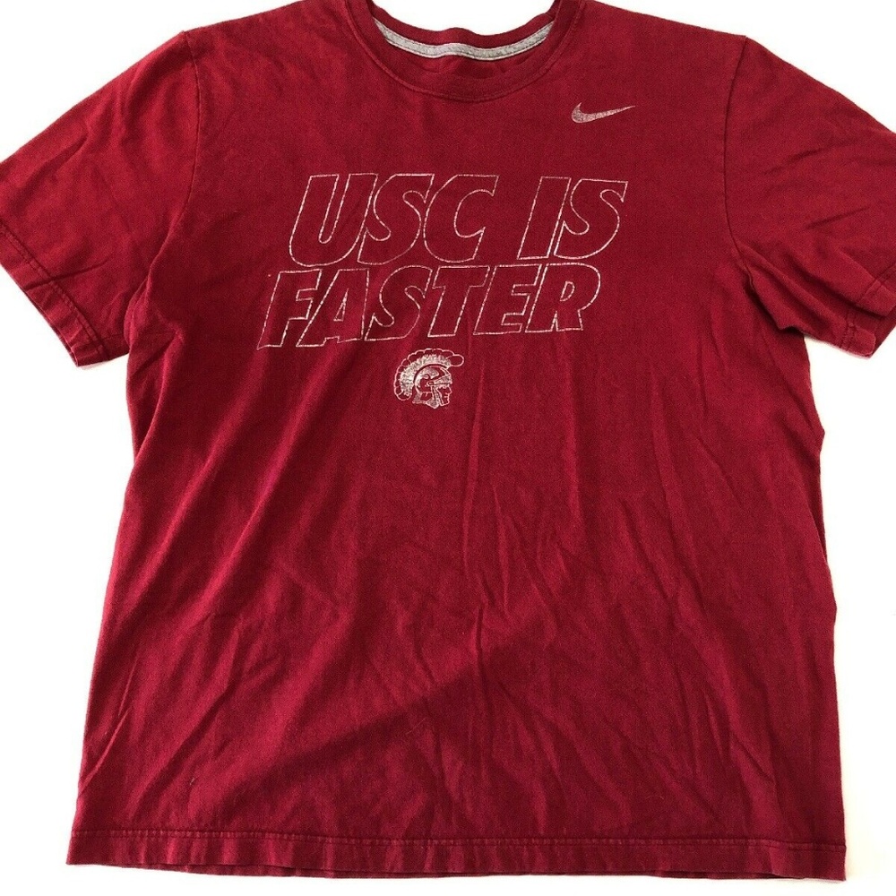 Nike Mens USC Is Faster NCAA Sport Fan T Shirt Red